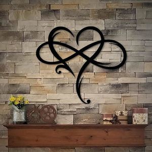 Infinity Heart Wall Decor For Home: Metal Infinite Heart Wall Art Decor -😗